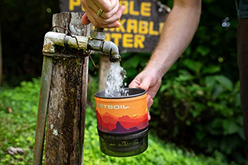 Jetboil MiniMo Camping and Backpacking Stove Cooking System, Sunset Orange