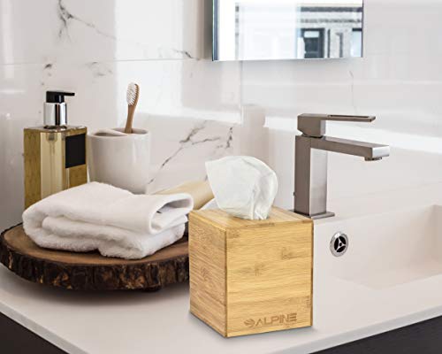 Alpine Industries Eco-Friendly Bamboo Square Tissue Box Cover