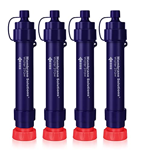 Membrane Solutions WS02 Water Filter Straw Detachable - 4 Pack