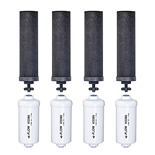 Four Black Berkey (BB9) Replacement Filters & Four Berkey Fluoride Water Filters (PF2)