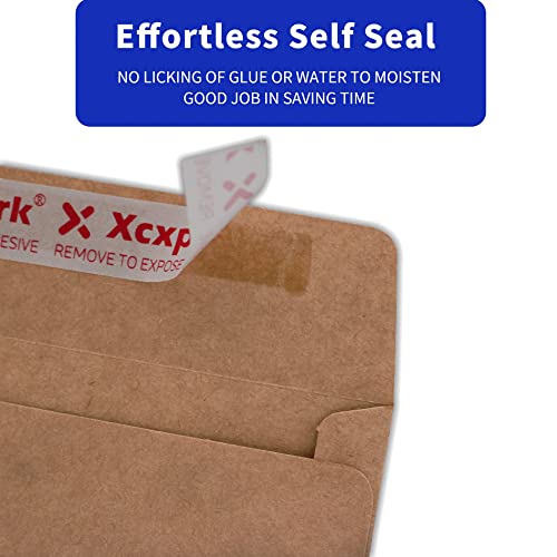 Xxcxpark 120 PCS #10 Brown Self Seal Kraft 4-1/8 x 9-1/2 inches Security Envelopes, Windowless Invisible Envelopes Super Strong Quick Seal Envelopes Security Tint Pattern Secure