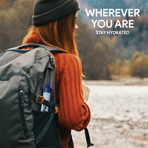 Survival Straw Water Filter - Straw with Filter for Healthy Drinking - Survival Water Filter Blocks 99.99% Microplastics, Water Filter Straw for Hiking, Biking, Camping, Survival Straw Water Purifier