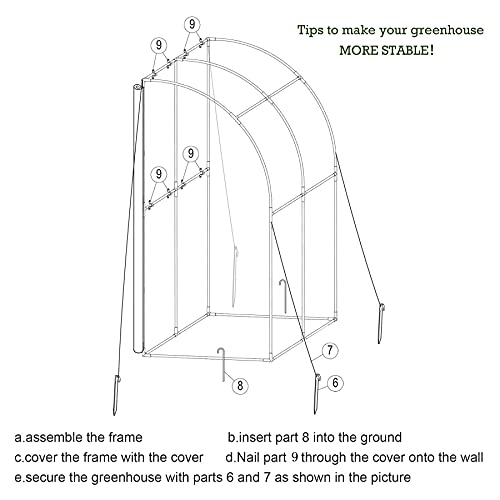 CO-Z Lean to Greenhouse Walk in, Portable Mini Green House with PE Cover