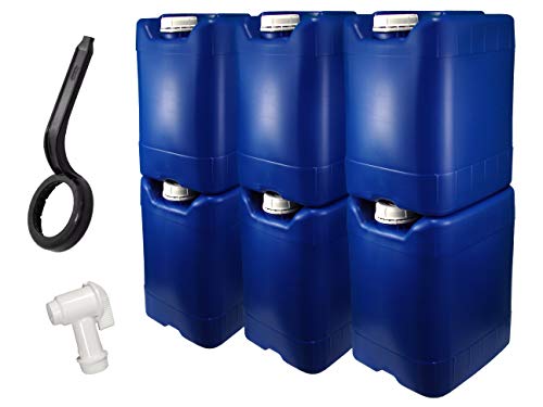 15 Gallon Emergency Water Storage Barrel - 1 Tank - Preparedness Supply -  Water Tank Drum Container - Portable, Reusable, BPA Free, Food Grade Plastic