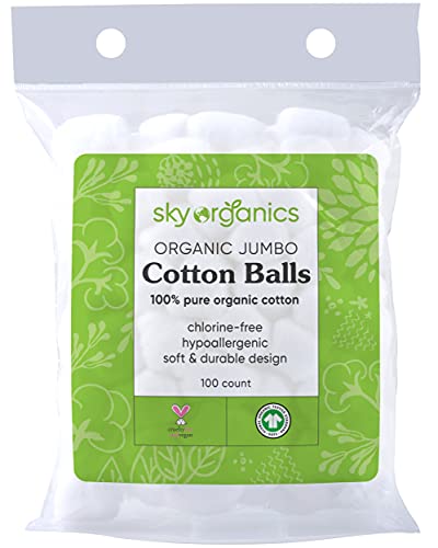 Sky Organics Organic Jumbo Cotton Balls for Sensitive Skin, 100% Pure -  Clean Water Mill