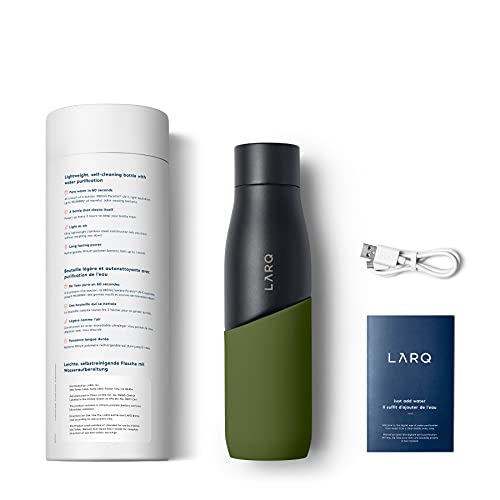 LARQ Bottle Movement PureVis - Stainless Steel Filtered Water Bottle 24oz. - Black/Pine