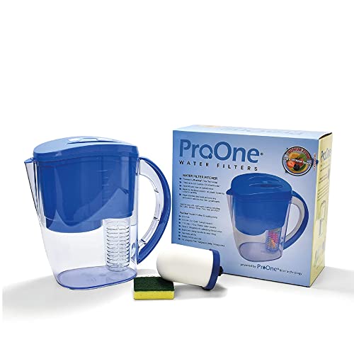 ProOne Water Filter Pitcher with Fruit Infuser, Filtered Water Pitcher for Kitchen, Office, Camping, or RVing