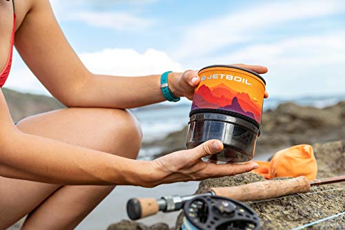 Jetboil MiniMo Camping and Backpacking Stove Cooking System, Sunset Orange