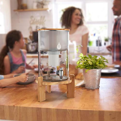 pH Recharge Glass Alkaline Water Filter Dispenser | Countertop Water Filtration System