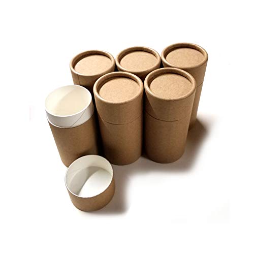 Empty Cardboard Deodorant Containers - Push-up style, top-fill, reusable and biodegradable 3.0 oz (6-Pack)