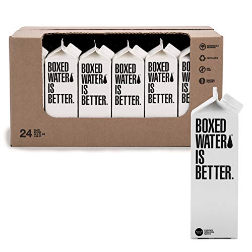 Boxed Water 16.9 oz. (24 Pack) – Purified Drinking Water in 92% Plant- Based Boxes – 100% Recyclable, BPA-Free, Refillable/Reusable Cartons – More Sustainable than Plastic Bottled Water