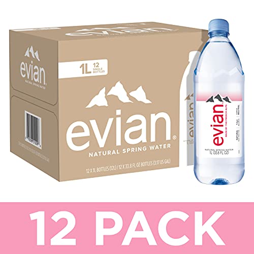 Evian Natural Spring Water 1 L 12 Pk
