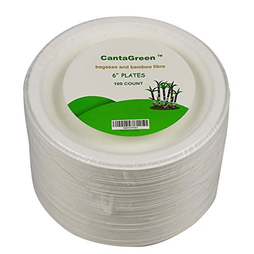 CantaGreen 6-inch Compostable Dessert Plates - 100 Count