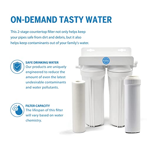 ProOne Dual-Stage Water Filter System, Under-Sink Water Filter (Faucet Included)