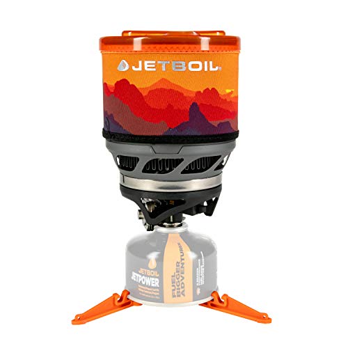Jetboil MiniMo Camping and Backpacking Stove Cooking System, Sunset Orange