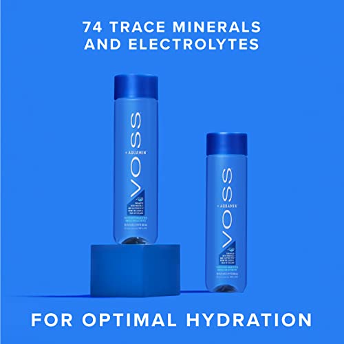 VOSS+ Aquamin - Premium Purified Water Enhanced with Minerals and Electrolytes for Optimal Hydration - Functional Water with Refreshing Taste - Recycled PET Bottles - 850ml (Pack of 12)