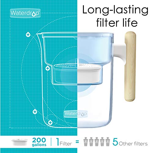 Waterdrop Chubby 10-Cup Water Filter Pitcher with 1 Filter