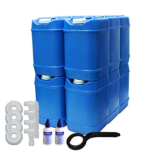 5-Gallon Stackable Water Container kit (60 Total Gallons) - 12 Pack