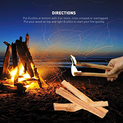 EasyGoProducts Approx. 120 Eco-Stix Fatwood Fire Starter Kindling Firewood Sticks – 100% Organic – Firestarter for Wood Stoves, Fireplaces, Campfires, Bonfires, 10 Lbs