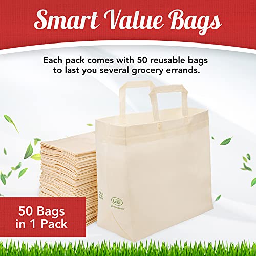 50 Pack Reusable Eco-Friendly Grocery Shopping Bags