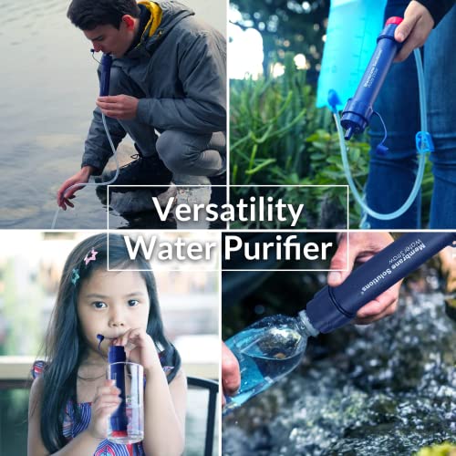 Logest 2 Pack Water Filter Straw - Water Purifying Device - Portable Personal Water Filtration Survival - for Emergency Kits Outdoor Activities and Hi