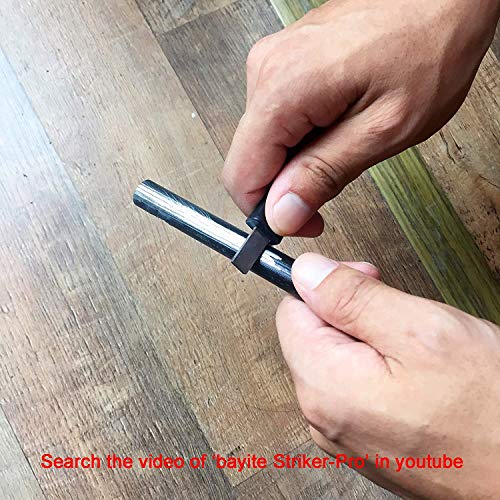 Bayite 4 Inch Survival Ferrocerium Drilled Flint Fire Starter