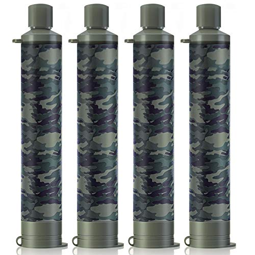 Membrane Solutions Straw Water Filter (Camo 4-Pack)