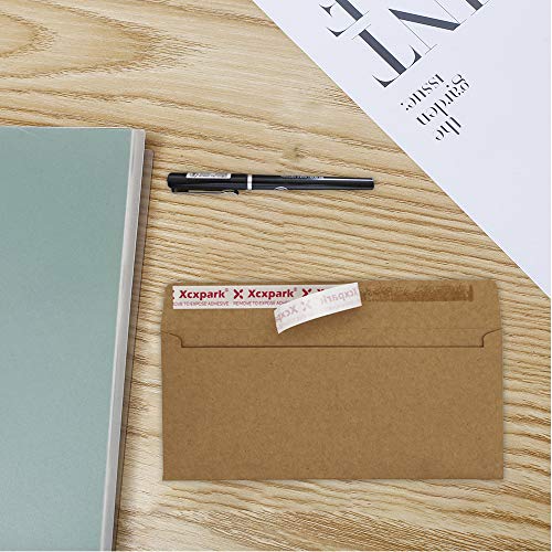 Xxcxpark 120 PCS #10 Brown Self Seal Kraft 4-1/8 x 9-1/2 inches Security Envelopes, Windowless Invisible Envelopes Super Strong Quick Seal Envelopes Security Tint Pattern Secure