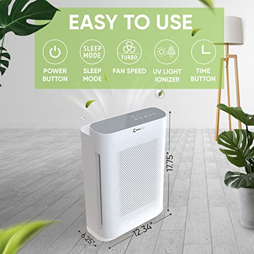 InvisiClean Aura II Air Purifier for Home Allergies &amp; Pets