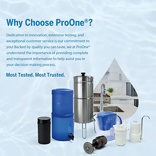 ProOne Scout II Personal Compact Gravity Water Filter System with 5-Inch Prepper Filter, Portable, Personal Water Filter for Hiking and Camping