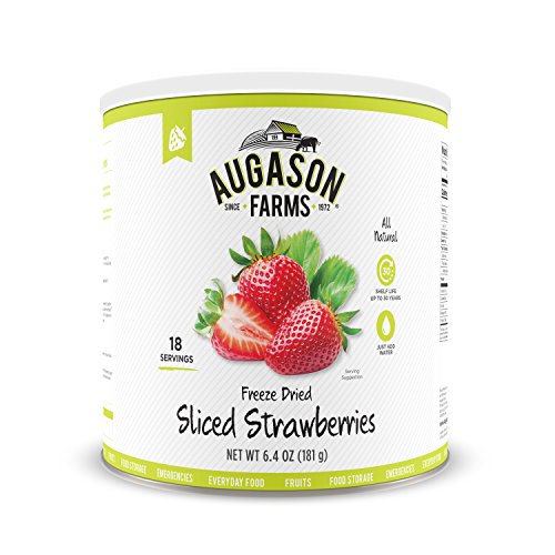 Augason Farms Freeze Dried Sliced Strawberries 6.4 oz