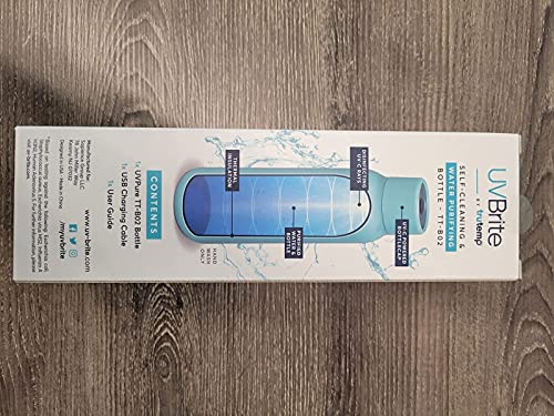 UVBrite Go Self-Cleaning UV Water Bottle - 18.6 oz Insulated Stainless-Steel