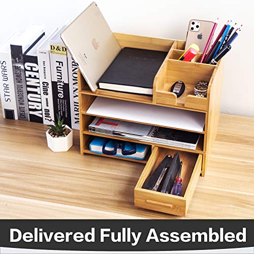 Neoletex Home Office Bamboo Desk Drawer Organizer
