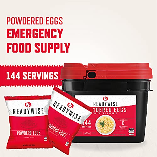 ReadyWise Emergency Food Supply, Freeze-Dried Powdered-Egg Bucket 144 Servings