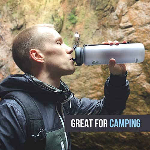 Embrava Best Sports Water Bottle - 32oz Large - Fast Flow, Flip Top Leak Proof Lid w/ One Click Open - Non-Toxic BPA Free &amp; Eco-Friendly Tritan Co-Polyester Plastic