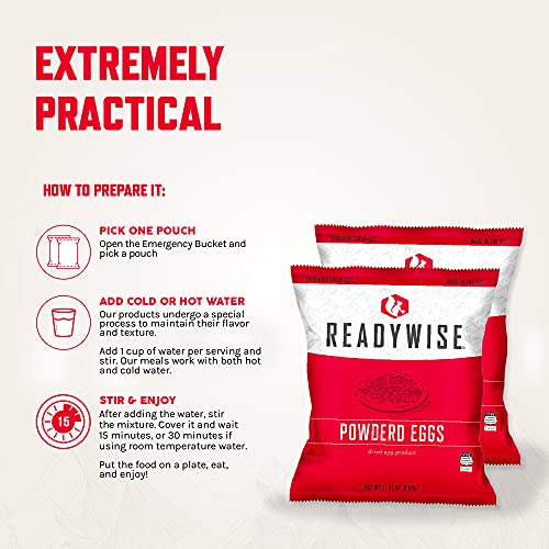 ReadyWise Emergency Food Supply, Freeze-Dried Powdered-Egg Bucket 144 Servings