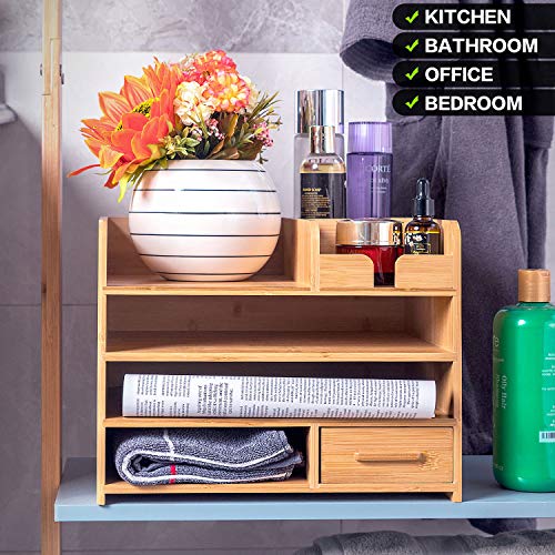 Neoletex Home Office Bamboo Desk Drawer Organizer