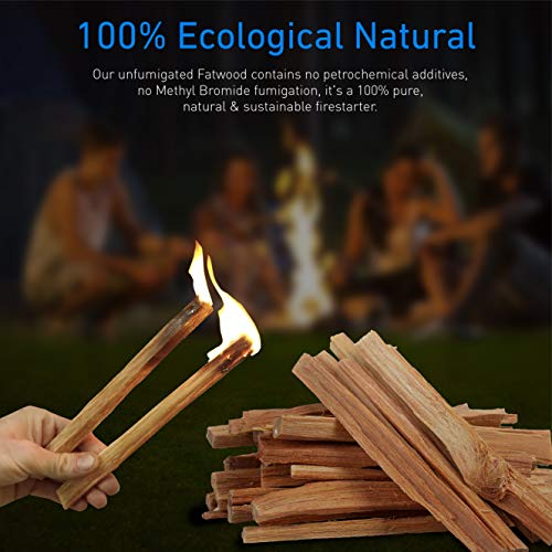 EasyGoProducts Approx. 120 Eco-Stix Fatwood Fire Starter Kindling Firewood Sticks – 100% Organic – Firestarter for Wood Stoves, Fireplaces, Campfires, Bonfires, 10 Lbs
