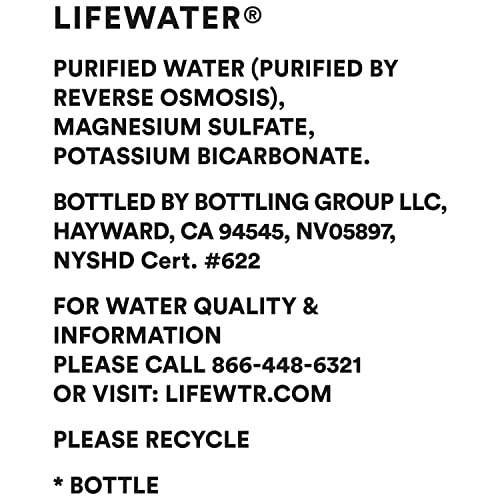 LIFEWTR Premium Purified Water, pH Balanced with Electrolytes, 100% recycled plastic bottles, 20 Fl Oz (Pack of 20), Packaging May Vary