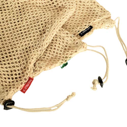 Reusable Mesh Produce Bags from 100% Cotton - Mesh Vegetable Bags - Eco-friendly, Bio-degradable &amp; Washable Mesh Fruit, Vegetable &amp; Produce Bags - Veggie Bags (3 Small, 3 Medium, 3 Large) (9)
