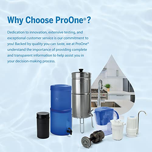 ProOne Big II Gravity Water Filter, 2.5-Gallon Water Filtration System with  (2) 7-Inch Filters and BPA-Free Spigot