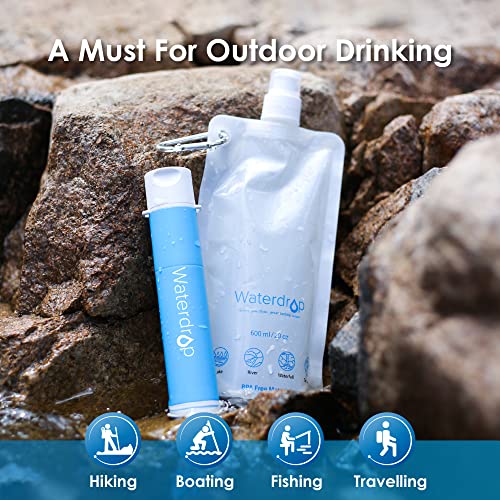 Waterdrop Water Filter Straw for Hiking, Portable Camping Filtration System, Drinking Water Purifier for Emergency Walks Travel Backpack 2-Packs Waterdrop Water Filter Straw for Hiking, Portable Camping Filtration System, Drinking Water Purifier for Emergency Walks Travel Backpack 2-Packs