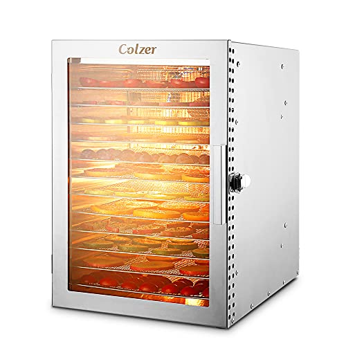  COLZER 16 Tray Food Dehydrator Stainless Steel Commercial  Dehydrators Dryer for Fruit, Meat, Beef, Jerky, Herbs with Adjustable Timer  and Temperature Control Businesses Using: Home & Kitchen