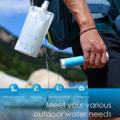 Membrane Solutions Filtered Water Bottle, 0.1 Micron 4 Stage Ultra-Water Filter Bottle, Portable Water Purifier Survival Gear for Camping Hiking