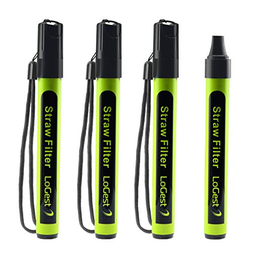 4 Pack Water Filter Straw - Water Purifying Device - Portable Personal Water Filtration Survival - for Emergency Kits Outdoor Activities and Hiking - Water Filter Camping Travel Survival Backpacking