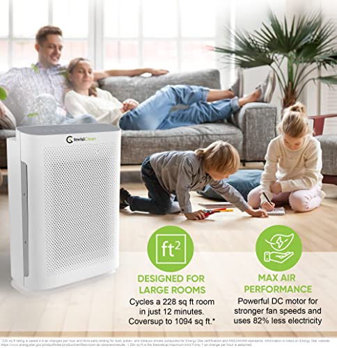 InvisiClean Aura II Air Purifier for Home Allergies Pets Clean Water Mill