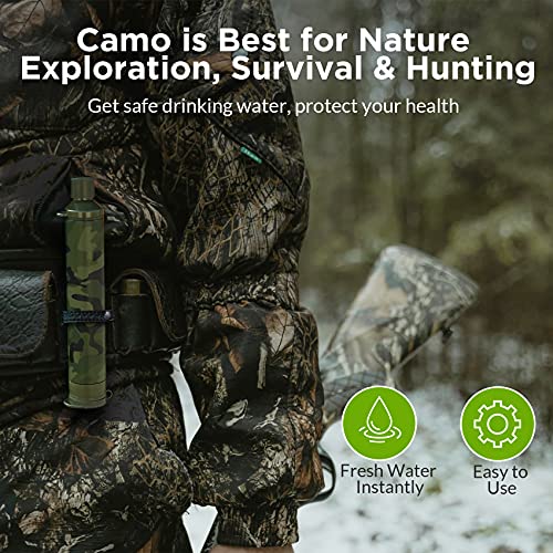 Membrane Solutions Straw Water Filter (Camo 4-Pack)