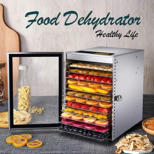 Colzer Food Dehydrator with 12 Stainless Steel Trays