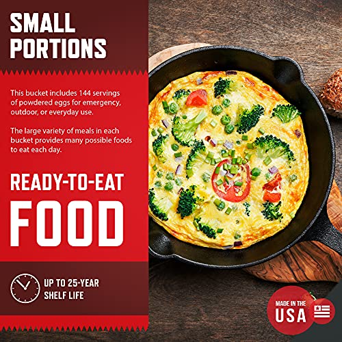 ReadyWise Emergency Food Supply, Freeze-Dried Powdered-Egg Bucket 144 Servings