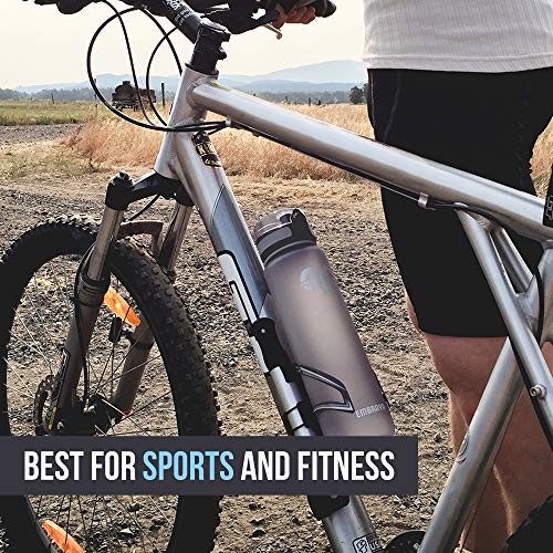 Embrava Best Sports Water Bottle - 32oz Large - Fast Flow, Flip Top Leak Proof Lid w/ One Click Open - Non-Toxic BPA Free &amp; Eco-Friendly Tritan Co-Polyester Plastic